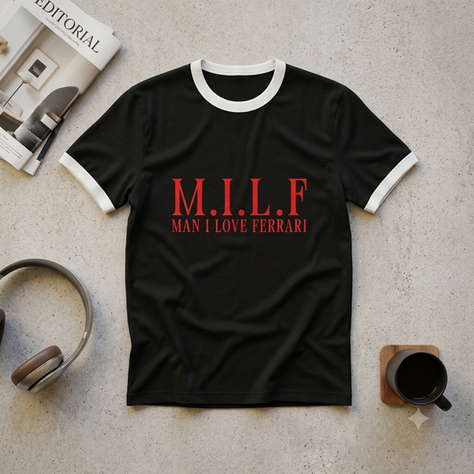 MILF | Ringer T-Shirt | DTG printed