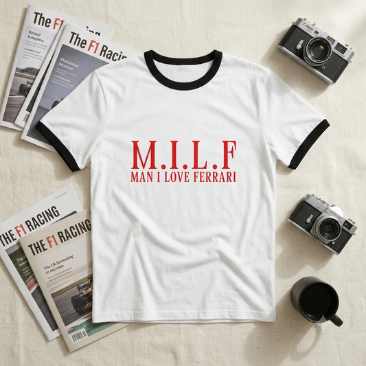MILF | Ringer T-Shirt | DTG printed