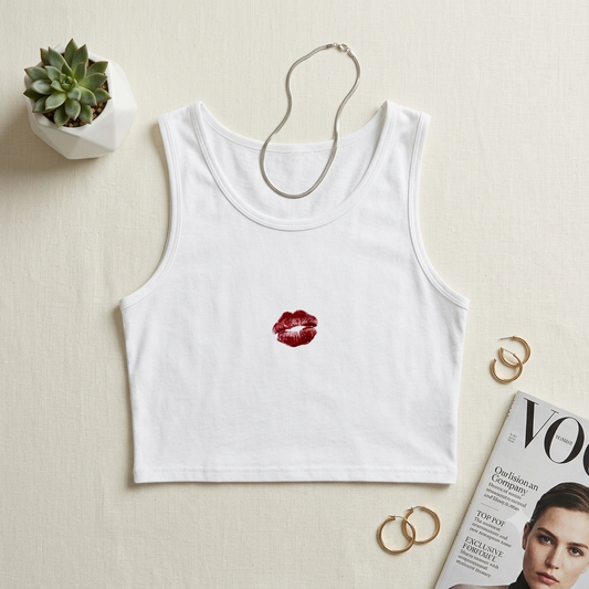 Lip Stain | Crop Tank DTG printed
